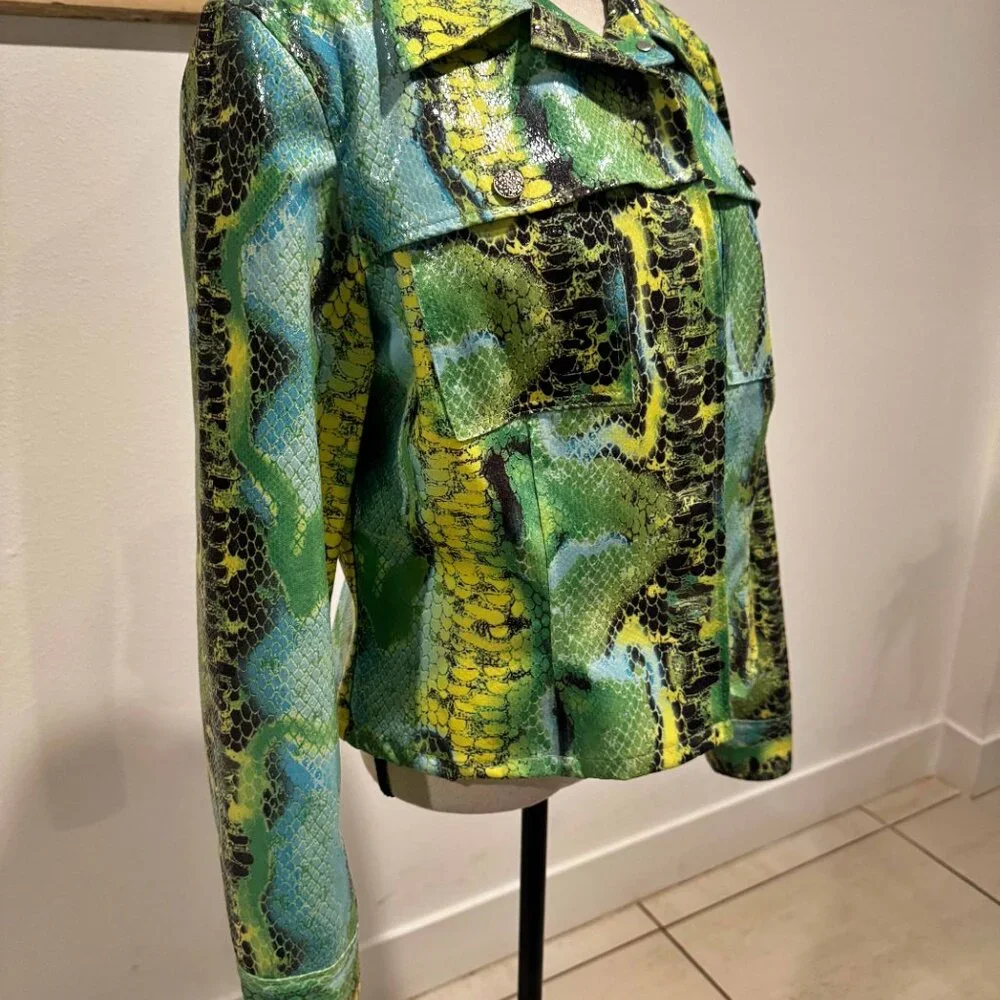 Nwt‎ Renfrew Sz M Multi Color Sheen Poly Spandex Lt Weight Jacket - Picture 7 of 11